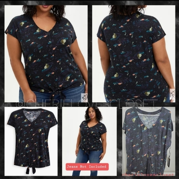 TORRID DISNEY Tiana Princess and The Frog Tie Front Top! - Picture 2 of 6